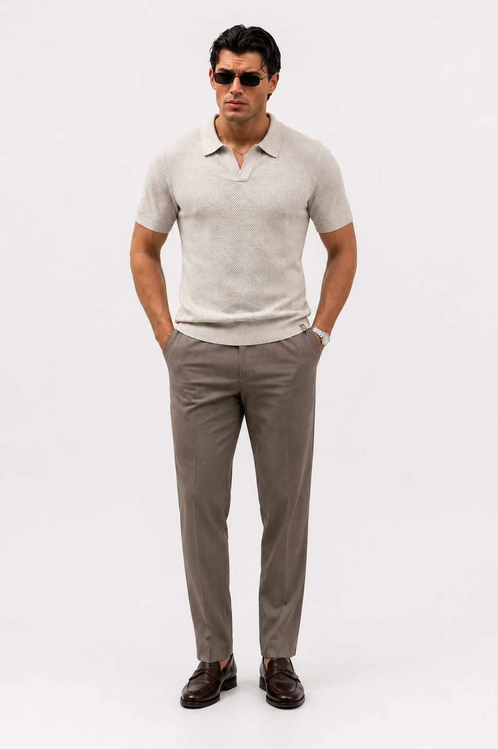 Monaco Knit Polo Apricot