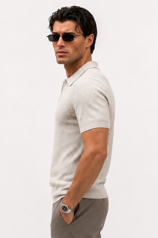 Monaco Knit Polo Apricot